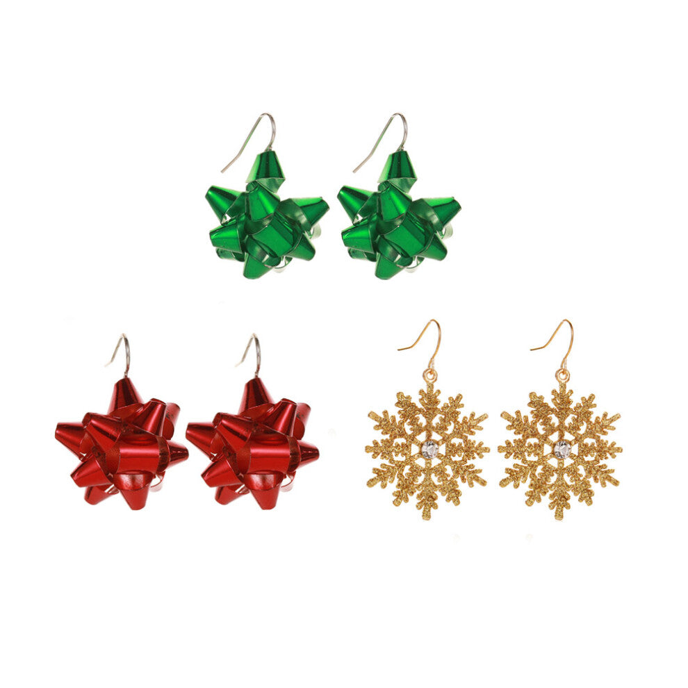 18 Pcs Alloy Pearl Christmas Pendants Ear Studs