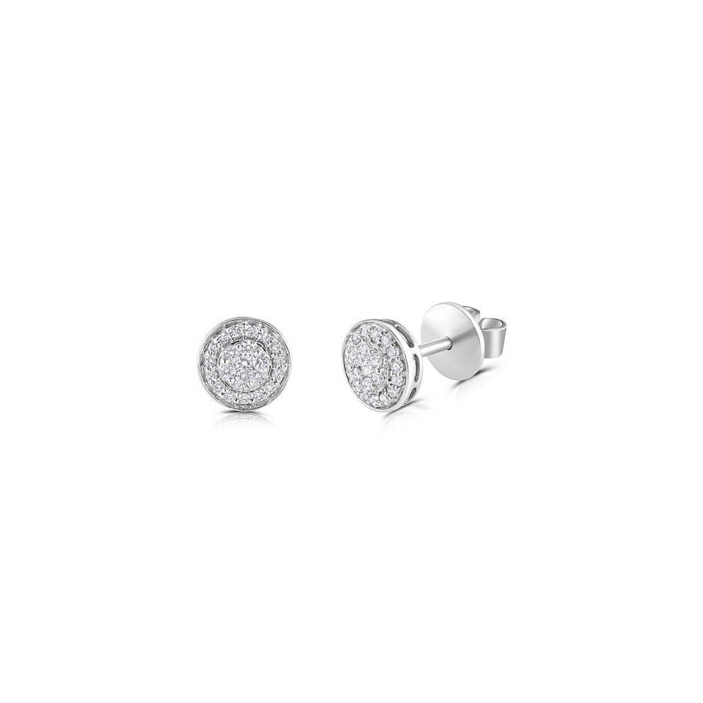 18ct White Gold 0.25ct Diamond Stud Earrings Hallmarked - 7mm