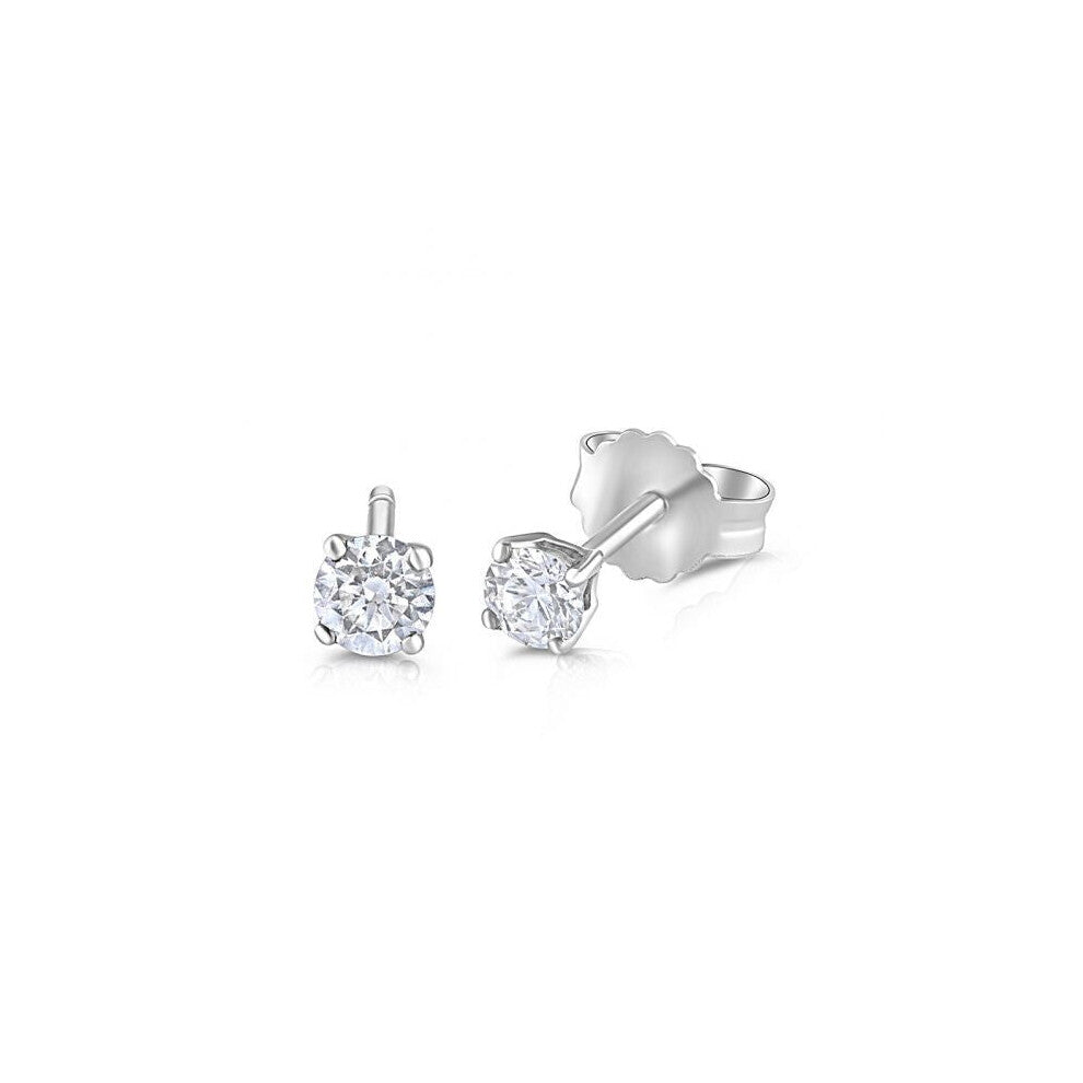 9ct White Gold 0.20ct Claw Set Diamond Stud Earrings Made in London Hallmarked