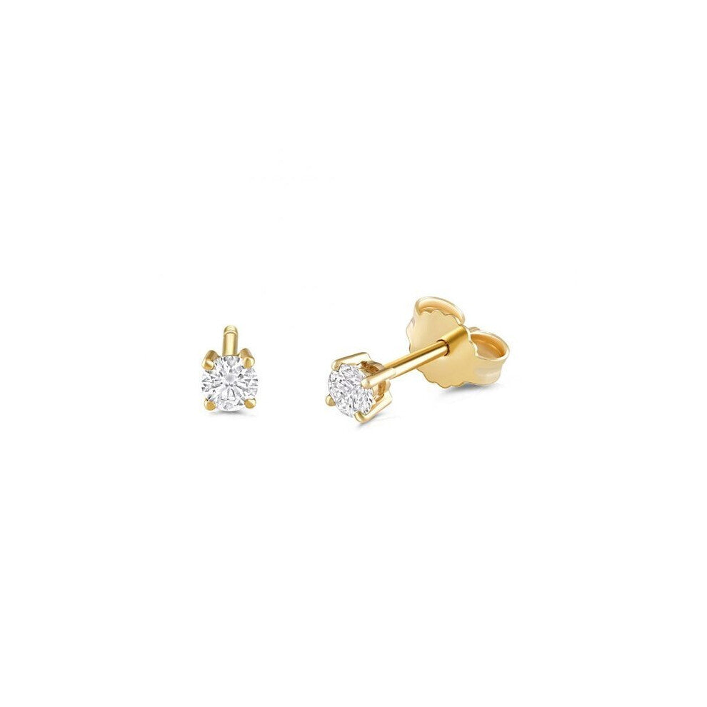 9ct Yellow Gold 0.25ct Claw Set Diamond Stud Earrings Made in London Hallmarked
