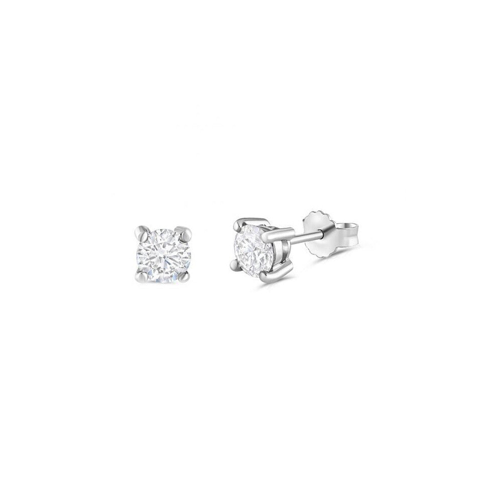 18ct White Gold 0.70ct Claw Set Diamond Stud Earrings Made in London Hallmarked