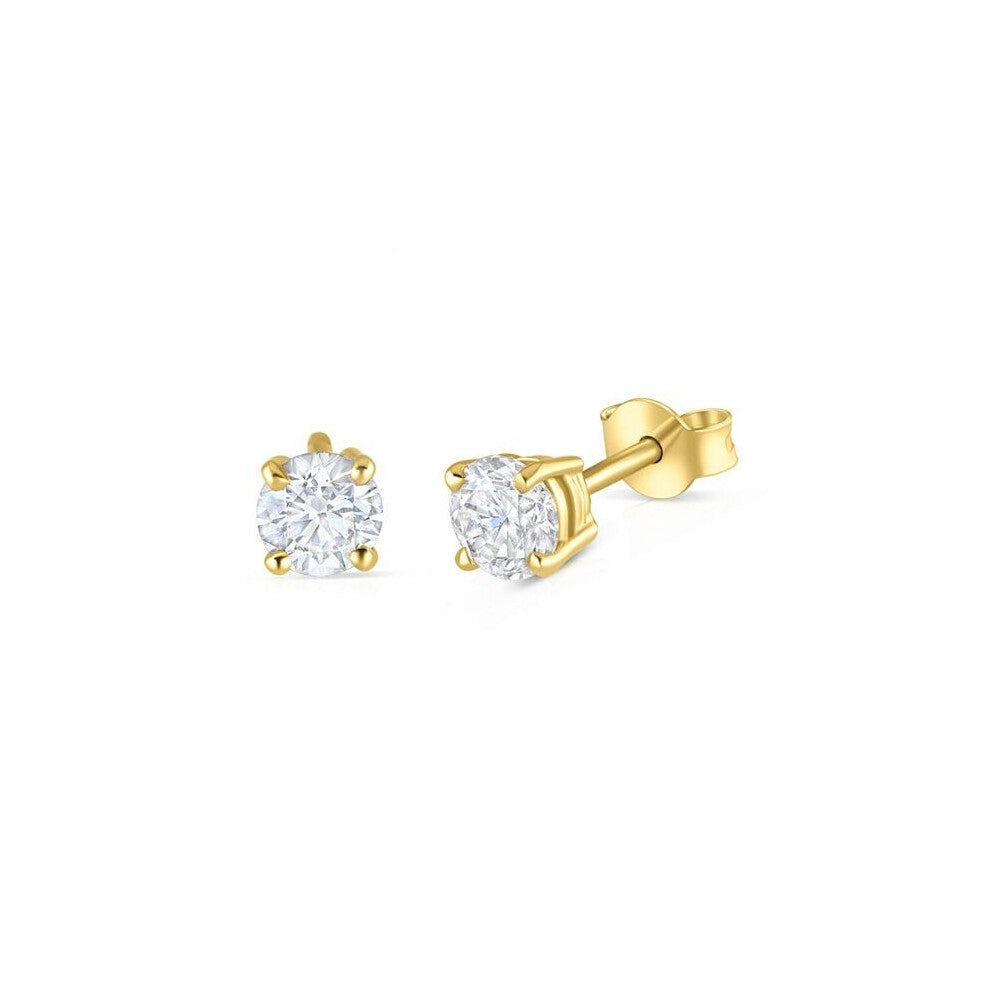 18ct Yellow Gold 0.70ct Claw Set Diamond Stud Earrings Made in London Hallmarked