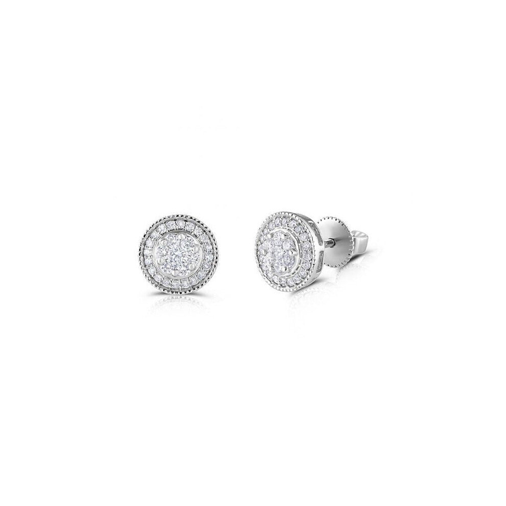 18ct White Gold 0.50ct Diamond Stud Earrings Hallmarked - 9mm