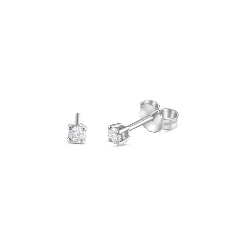 9ct White Gold 0.15ct Claw Set Diamond Stud Earrings Made in London Hallmarked