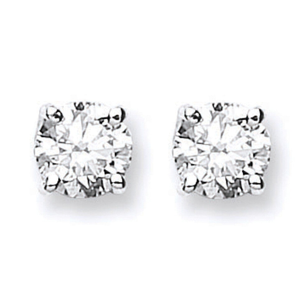 18ct White Gold 1.40ct Claw Set Diamond Stud Earrings Made in London Hallmarked
