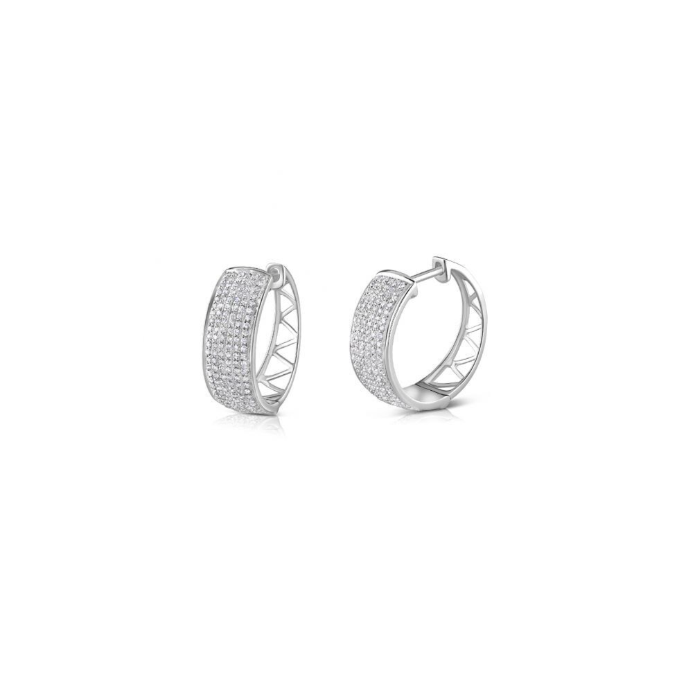 18ct White Gold 0.55ct Diamond Hoop Earrings 19mm Diameter
