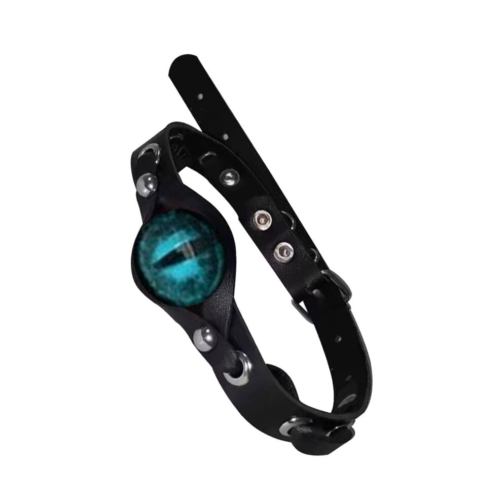 Adjustable Gothic Choker With Devil Eye Designs Accessory-Blue