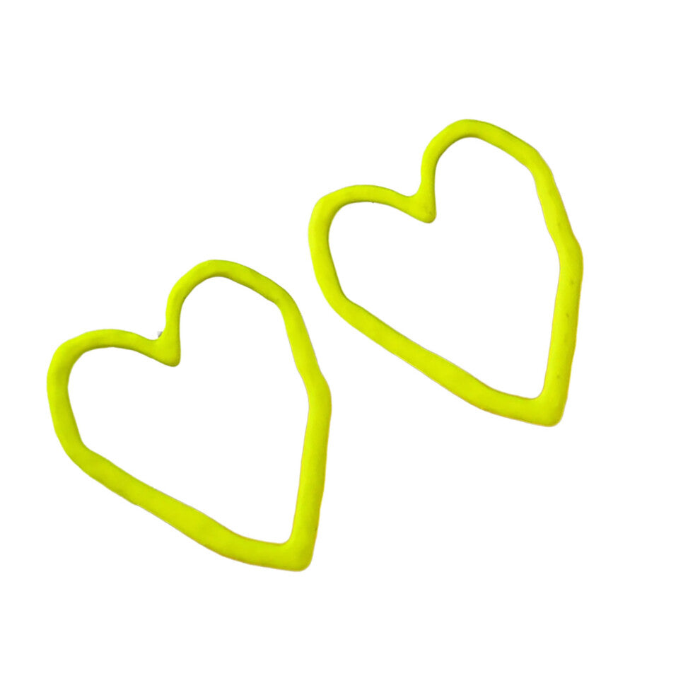 Hollow Earrings Heart Ear Studs Suitable for Teens-Fluorescent