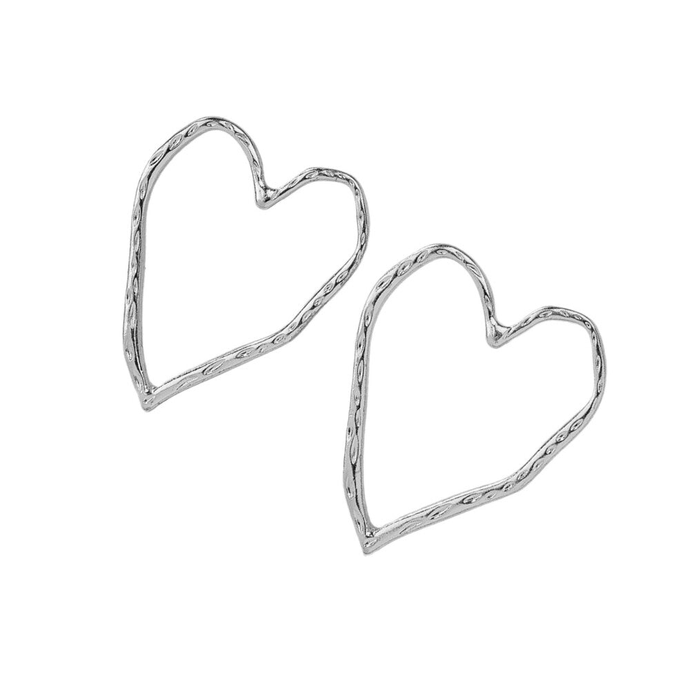Hollow Heart Earrings Stylish Ear Jewelry Hollow Heart-Silver