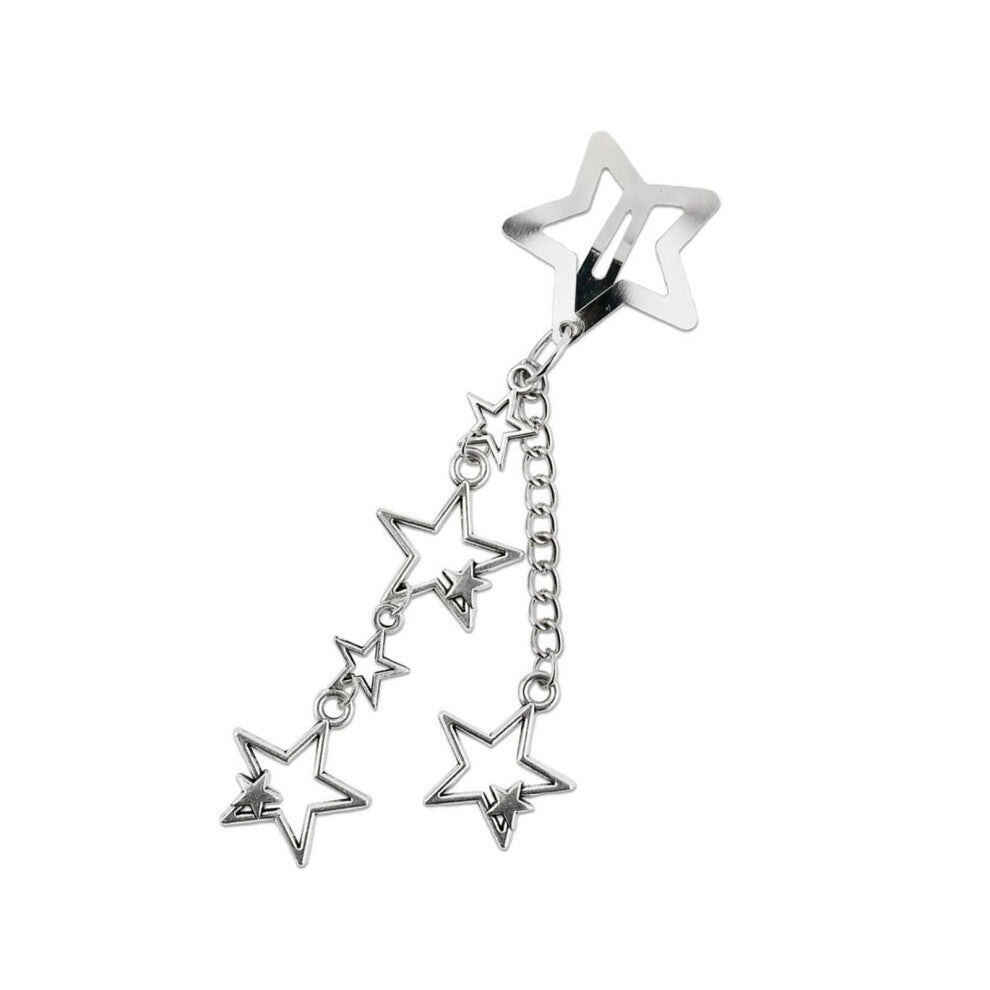 Star Designs Chain Hair Clip Suitable for-Double star style