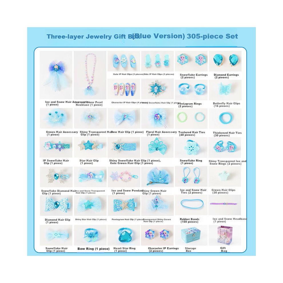 Frozen Jewelry Set for Girls – Elsa Princess Ring & Hair Accessories in Gift Box Perfect Birthday Present for Ages 3-6