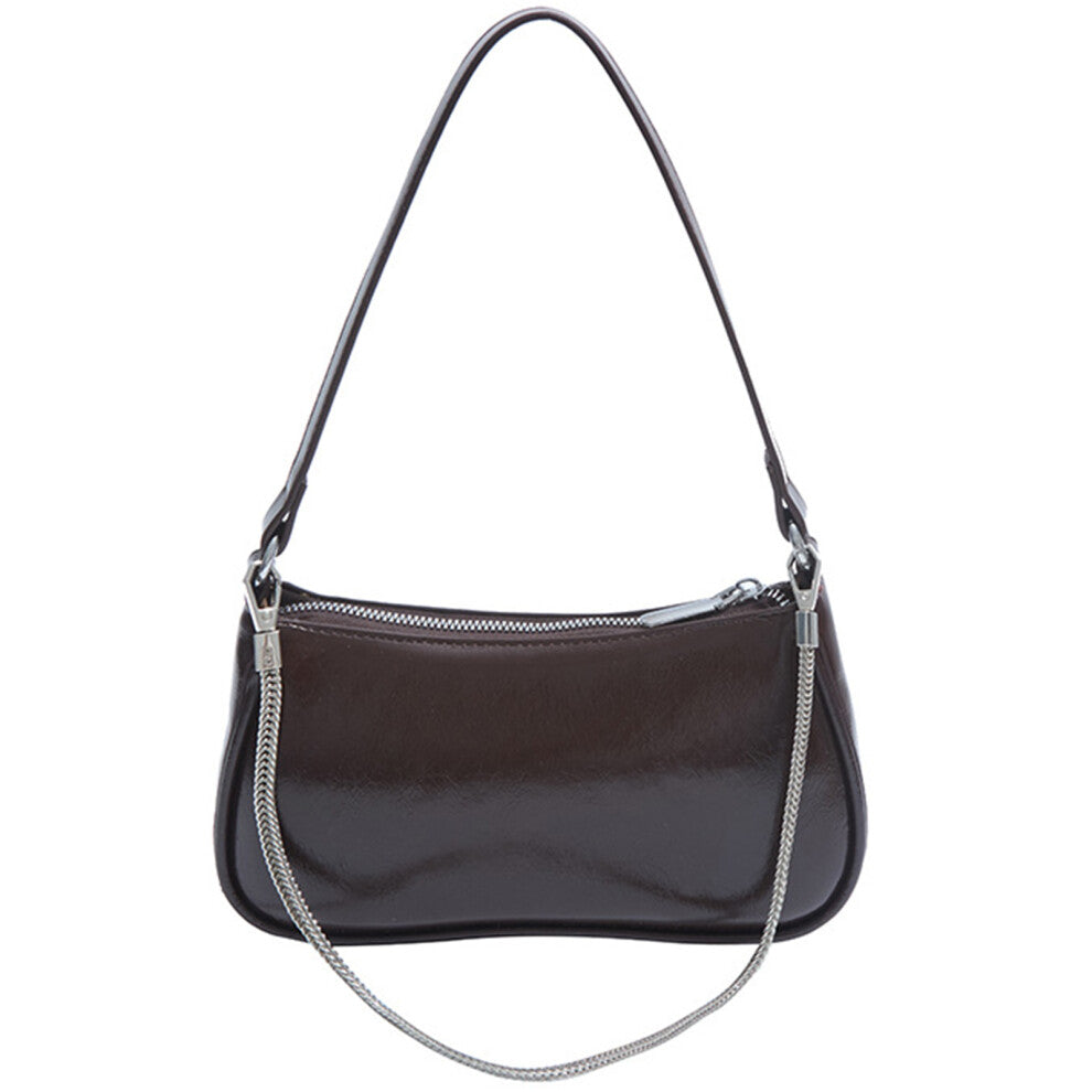 Women Bag PU Leather Shoulder Crossbody Bag French-Coffee