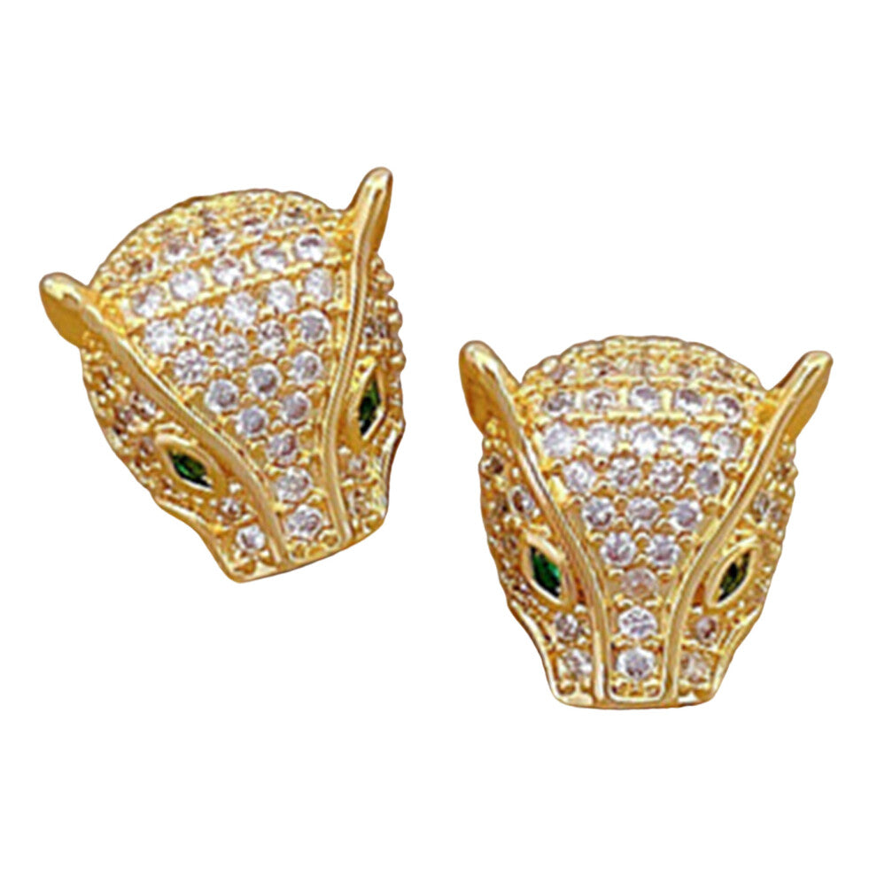 Stylish Leopard Head Jewelry Set Including Zircon-earrings