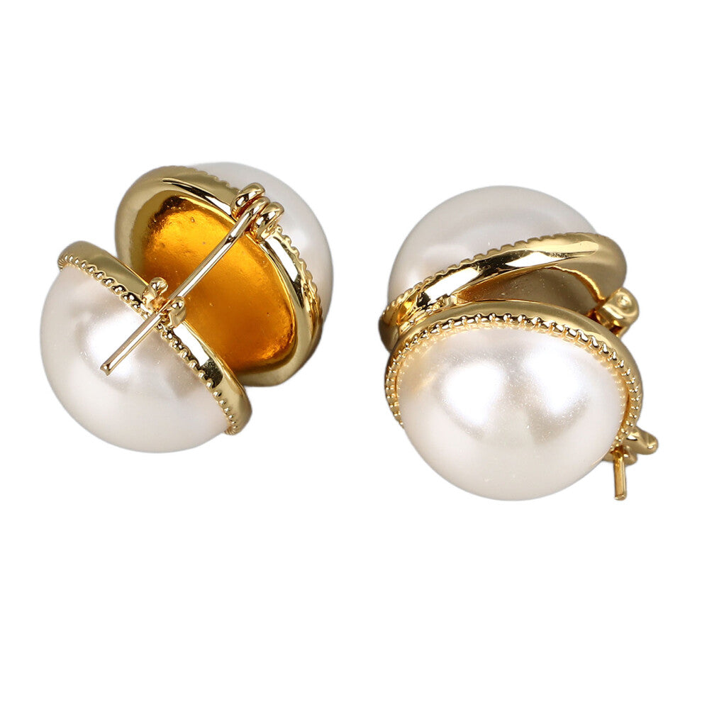 Elegant Faux Pearl Copper Earrings for Women and Girls