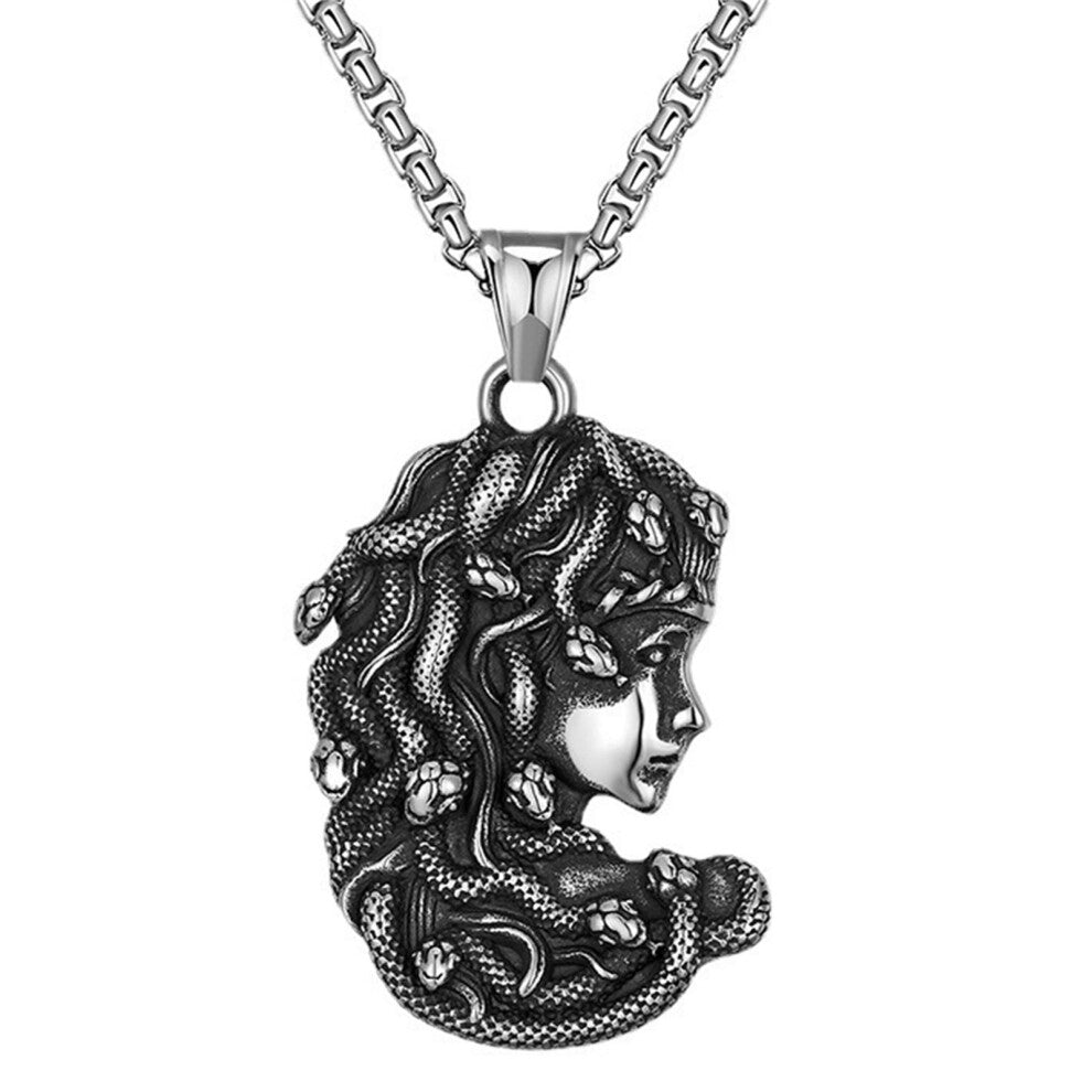 Gothic Style Ouroboros Snake Pendant Necklace-snake woman