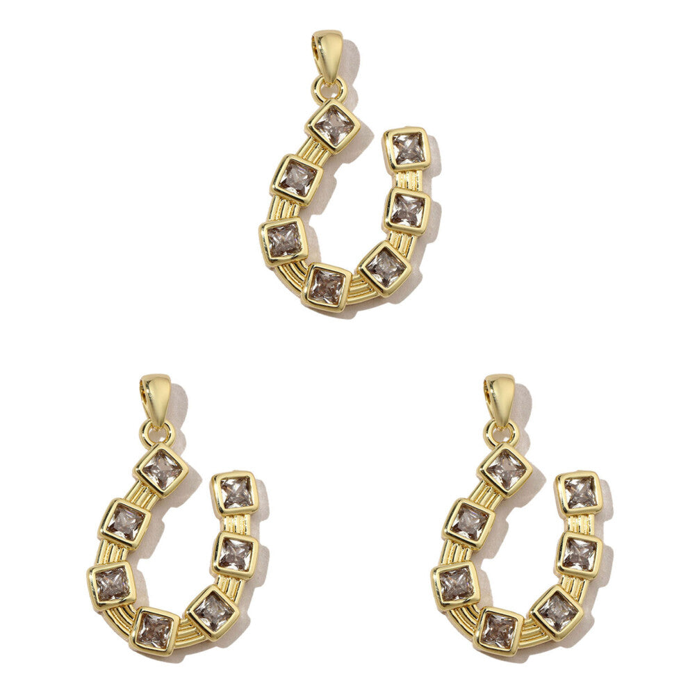 3pcs Gold Plated Accessories with Cubic Zirconia Copper-28
