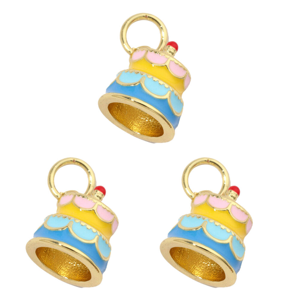 3pcs Portable Gold Plated Enamel Ice Cream Popsicles Charm-600