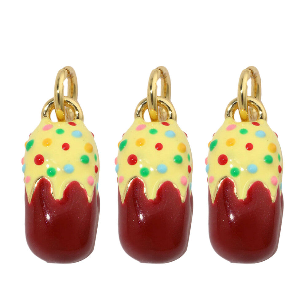 3pcs Sturdy Gold Plated Heart Mushroom Jewelry Charm-596