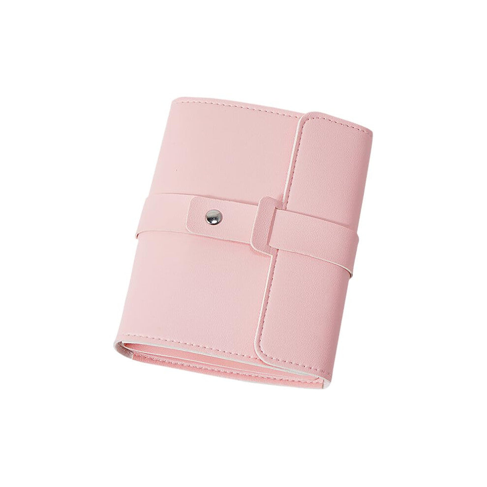 PU Leather Earring Book Earring Holder Case Travel Jewellery Storage Roll Organizer For Rings And Necklaces Pink