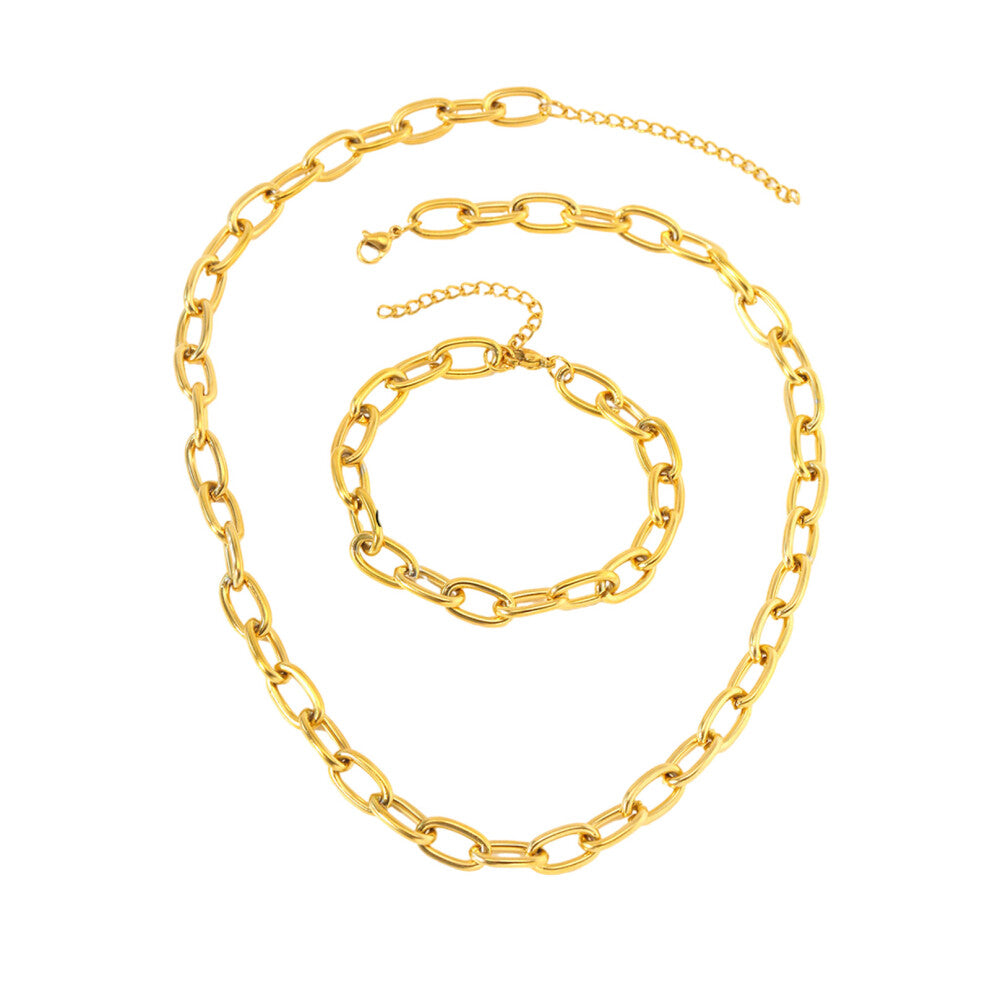 Wedding Jewelry Set Stainless Steel Texture Suitable-Gold-color