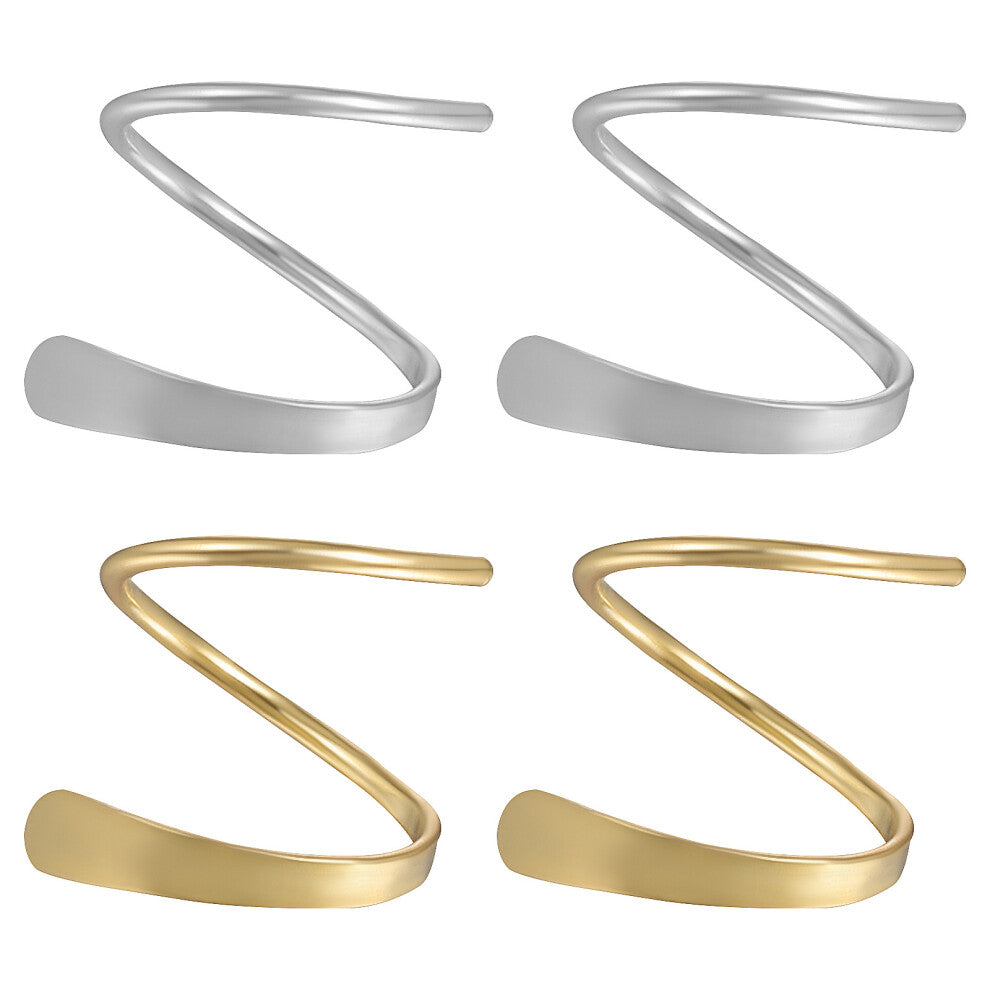 2 Pairs Ear Climber Crawler Cuff Wrap Earrings