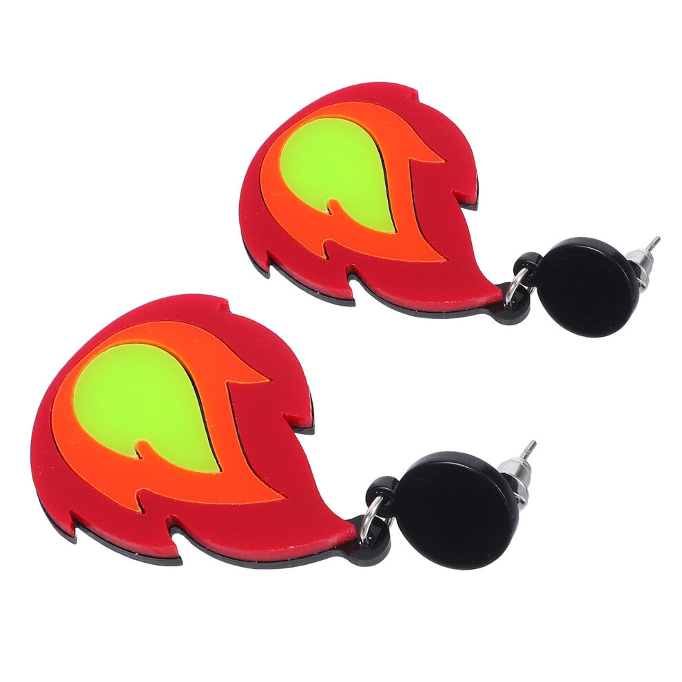 1 Pair Womens Flame Shape Dangle Earrings