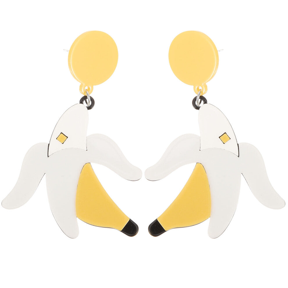 1 Pair Weird Banana Fruit Dangle Earrings for Women
