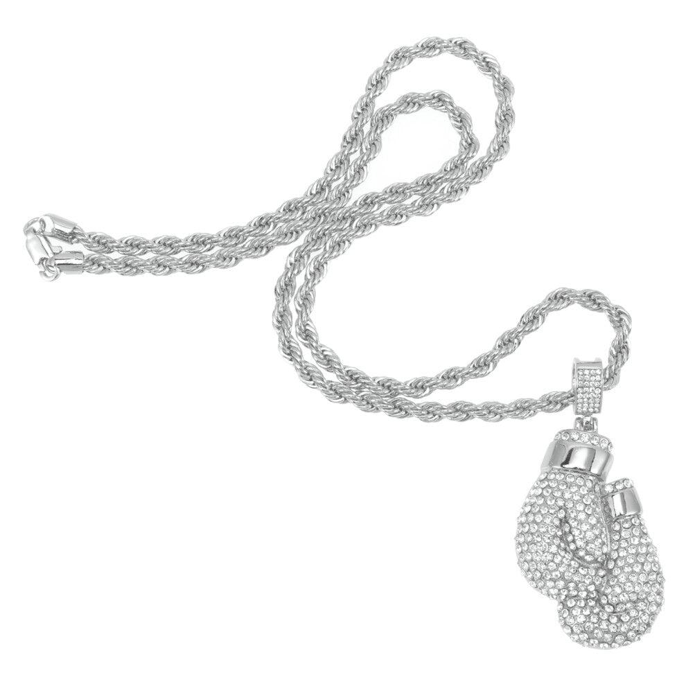 1pc Hip Hop Boxing Gloves Pendant Necklace
