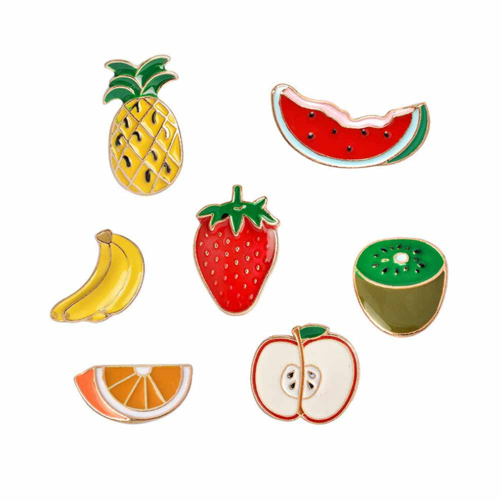 7 Pcs Lovely Brooches Summer Fruit Patterned Lapel Accessories
