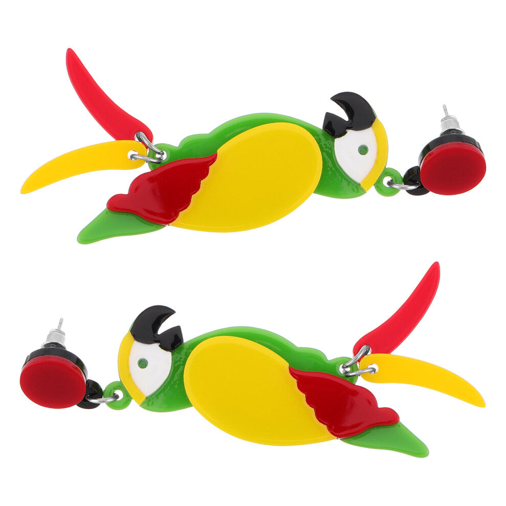 1 Pair Acrylic Parrot Dangle Earrings for Women Girls Hawaii Jewelry