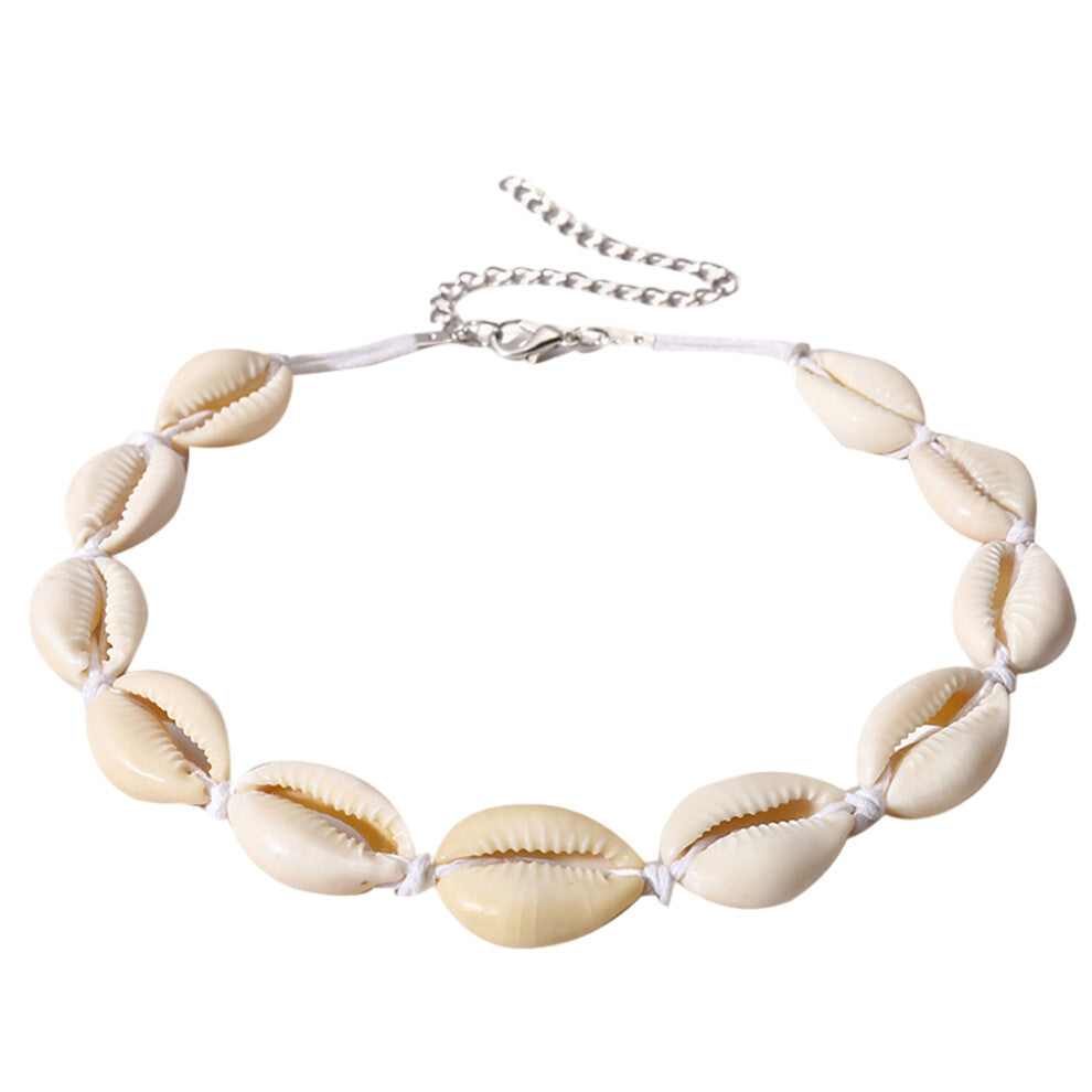 Women Shell Choker Necklace Handmade Jewelry White