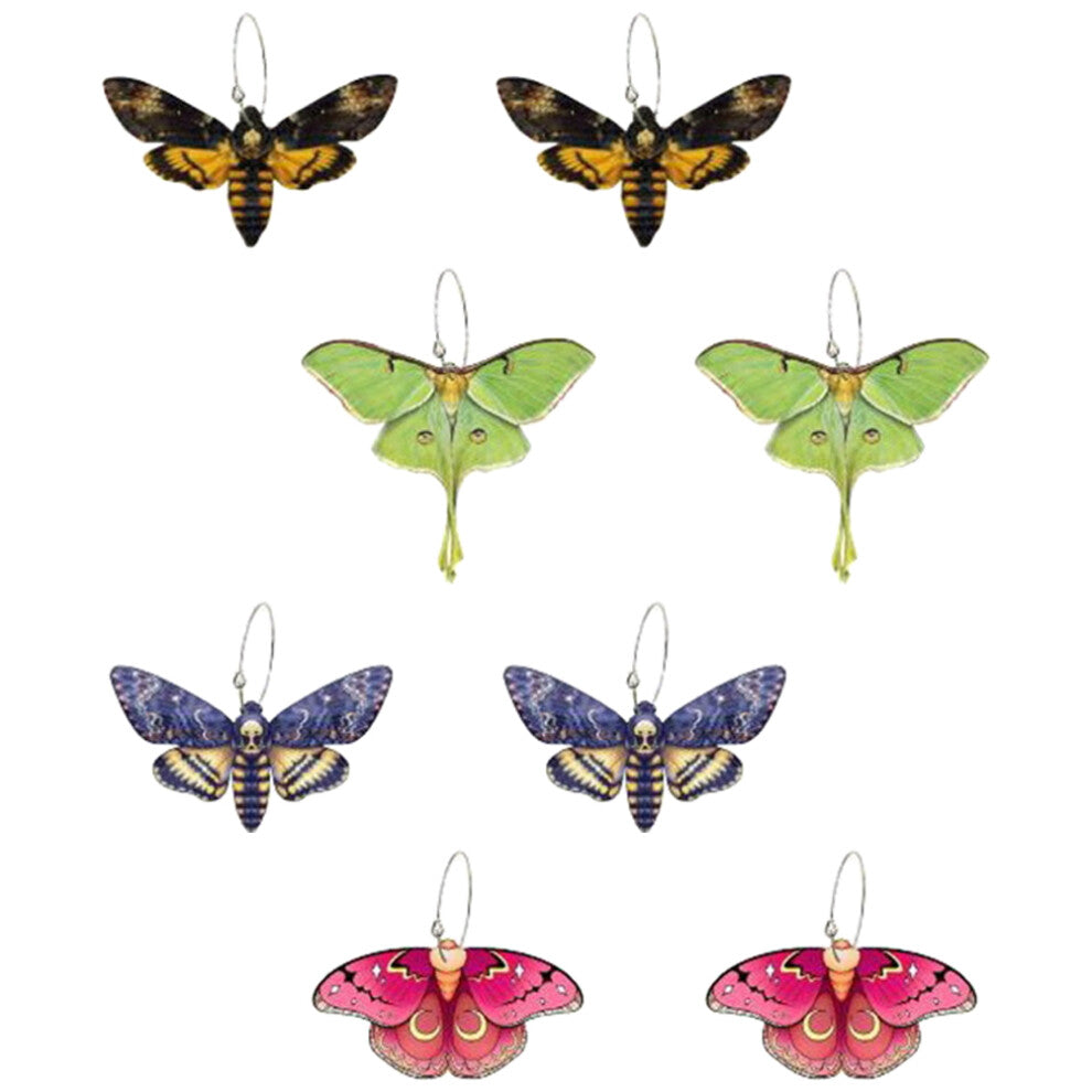 4 Pairs Insect Moth Dangle Earrings Women Jewelry