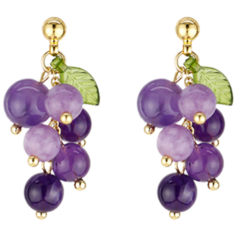 1 Pair Grape Stud Earrings Resin Jewelry for Women