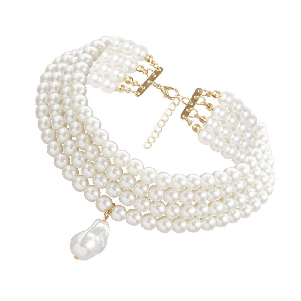 Faux Pearl Choker Pearl Chain Necklace Wedding Jewelry Bridal Necklace