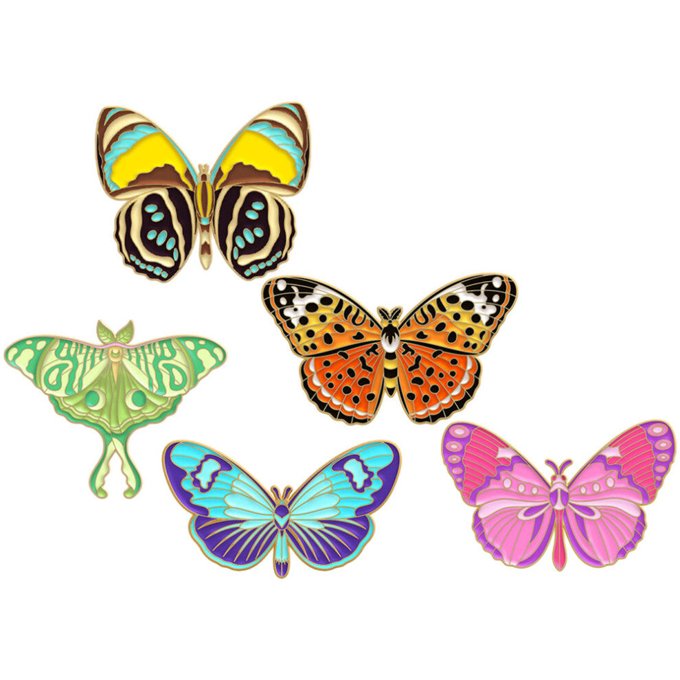 5pcs Insect Pins Butterfly Moth Brooch for Backpacks Clothing