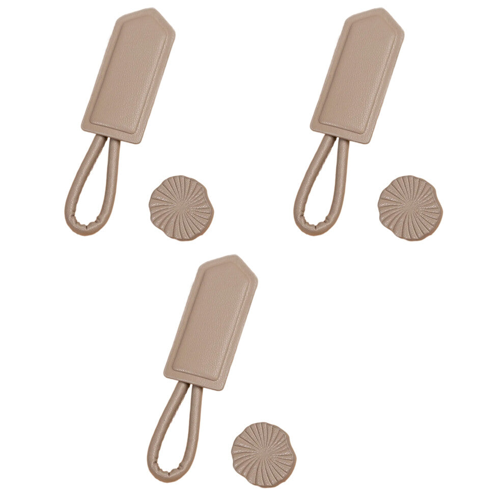 3pack PU Leather Horn Buckles Toggle Button-milk coffee