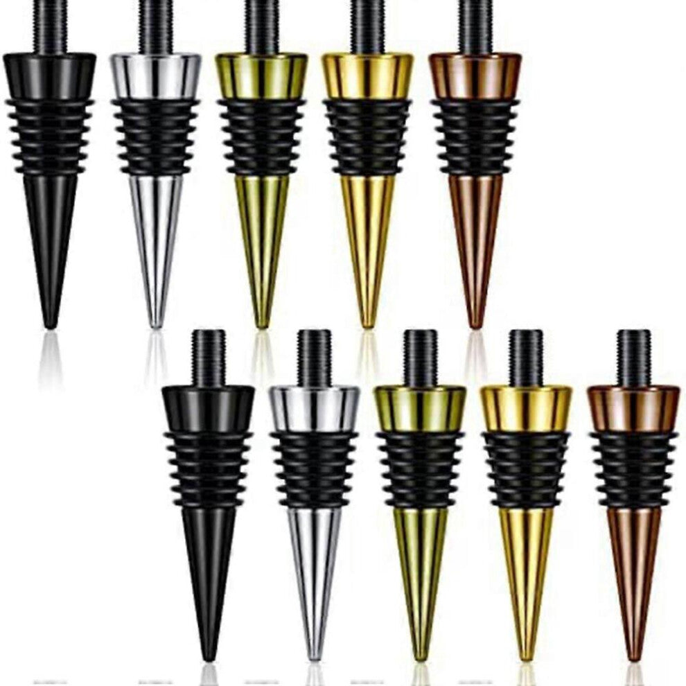 10 Pieces Bottle Stopper with Threaded Post Metal Wine Stopper Inserts Set Hardware for Wood Turnin