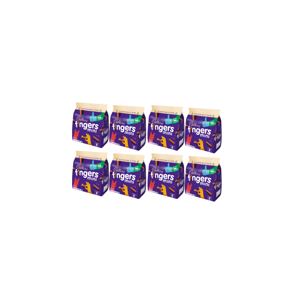 Cadbury Chocolate Fingers Minis Chocolate Biscuits 8 Bags of 5 Pack x 96.5g