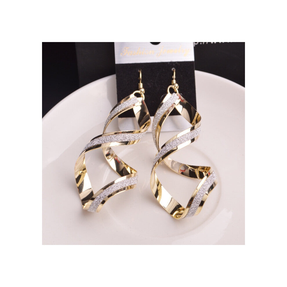 (Gold) Exaggerated Fashion Trend Earrings Shine Delicate Elegant Rock Women For Style
