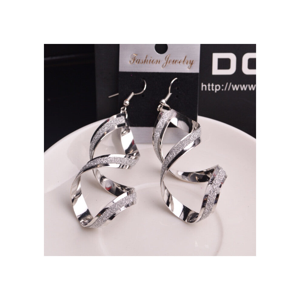 (Silver) Exaggerated Fashion Trend Earrings Shine Delicate Elegant Rock Women For Style