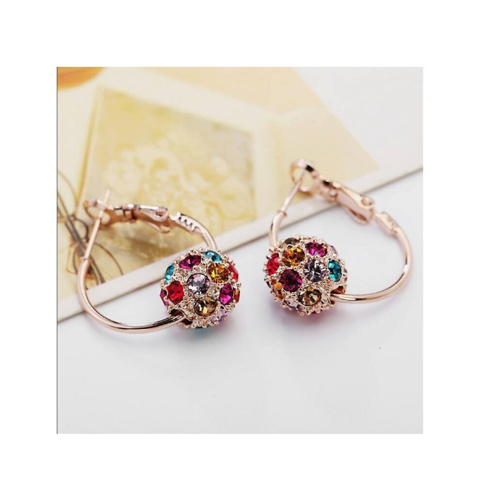 (Colour) Alloy Lucky Ball Earrings For Womens Fashion Super Exquisite Sparkling Elegant