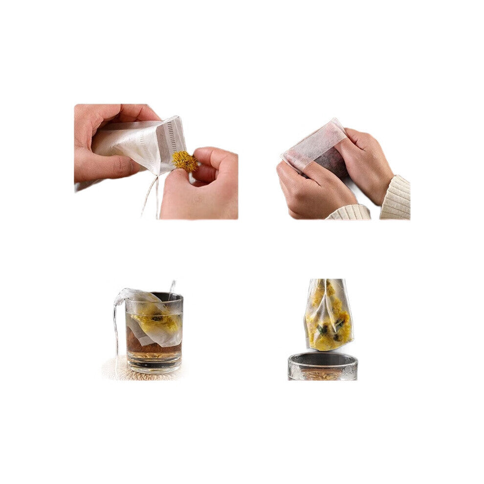 Tea Filter Bags Corn Fiber Disposable Folded Style 9x9cm 120 Pack for Easy Loose Leaf Tea Brewing