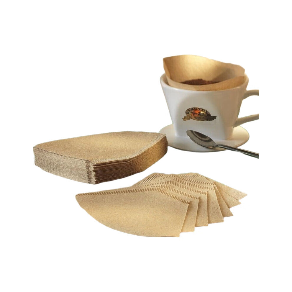 Original Color Coffee Filter Papers 102 Fan-Shaped Fiber Filter Paper Pack of 100 Ideal for 2-4 Servings Coffee Makers