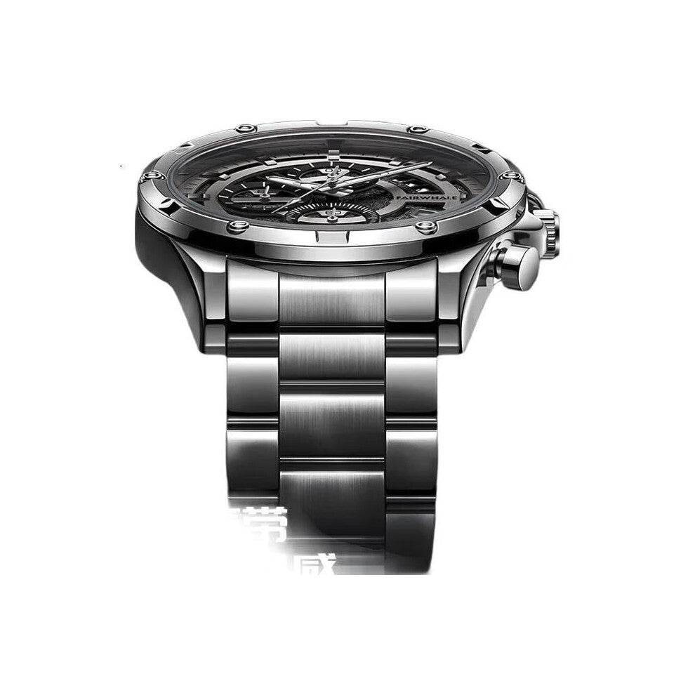 Men's Waterproof Mechanical Business Watch with Luminous Face Chinese Challenger Model Suitable for Students & Gift Giving