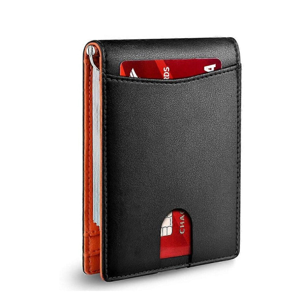 Leather Slim Smart Wallet for Men Credit Card Holder Money Clip RFID Blocking Men Thin Bifold Wallet Walet Money Bag