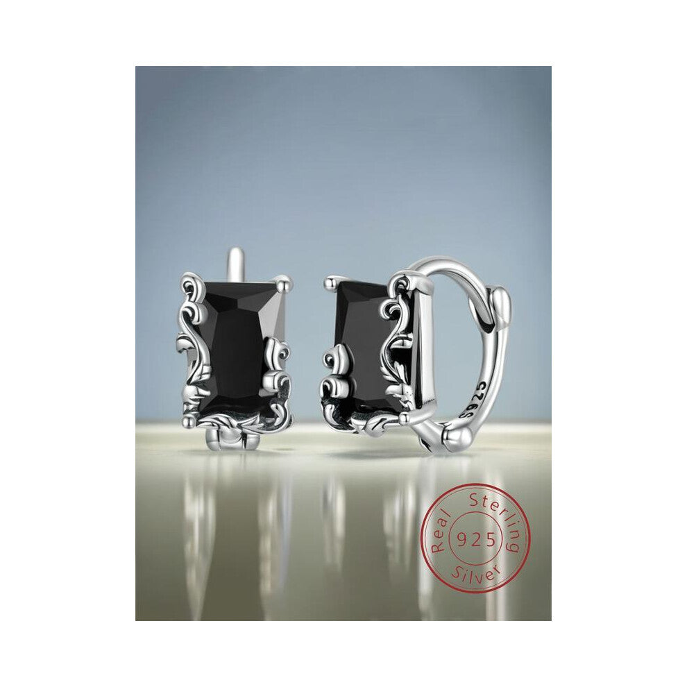 (Silver, Rose gift box) Elegant S925 Silver Zircon Earrings, Perfect Gift for Women, Daily Wear & Holiday Jewelry, Luxurious Fashion Accessories