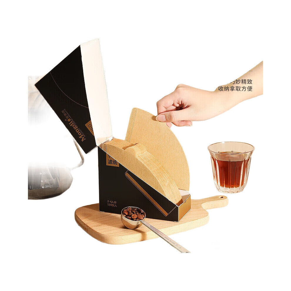 Pour-Over Coffee Filter Paper Type 02 100 Pieces V60 Drip-Style Suitable for 2-4 Cups Premium Quality Eco-Friendly Material