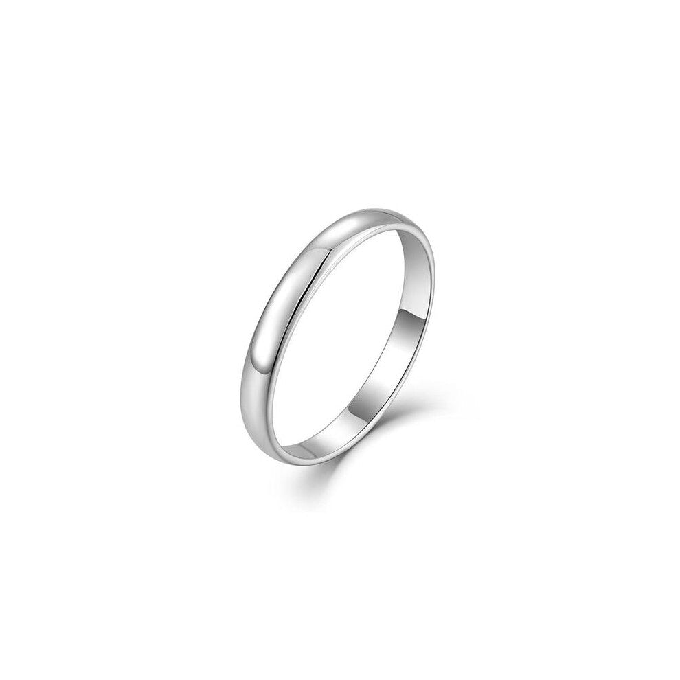 (Silver - Rose Gift Box, 7) 1 Piece Of S925 Pure Silver Simple and Exquisite Smooth Plain Ring, Unique Rings, Women's Retro Ring Jewelry, Suitable for