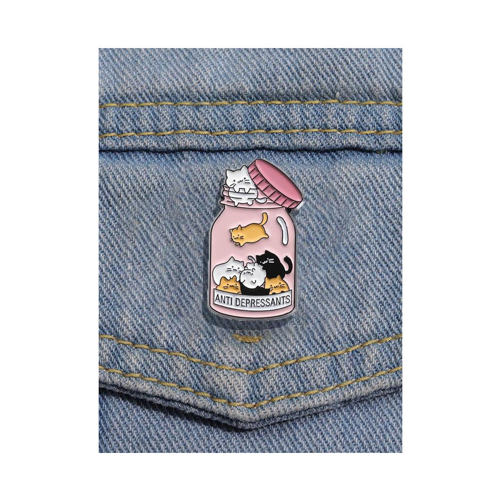 (Multicolor, one-size) Summer 2024 Cute Cat Design Brooch Pin, Animal Themed Enamel Pin, Clothes Accessories for Women & Men, Perfect for Backpacks, J