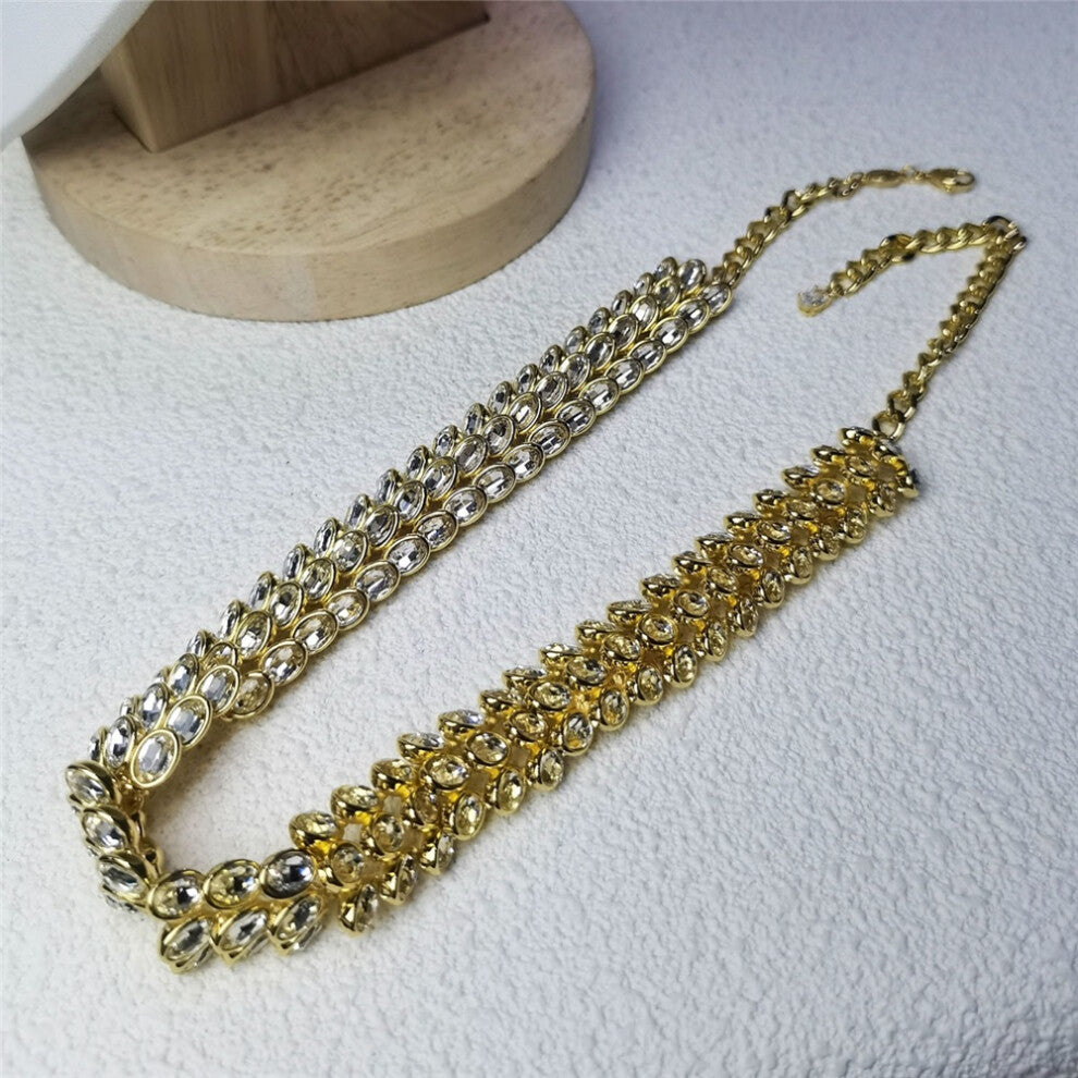 (Necklace) S Charm 2025 New Original Gold Leaf Earrings Tassel Earrings Necklace Bracelet Fine Jewelry for Women Jewelry Romantic Gift